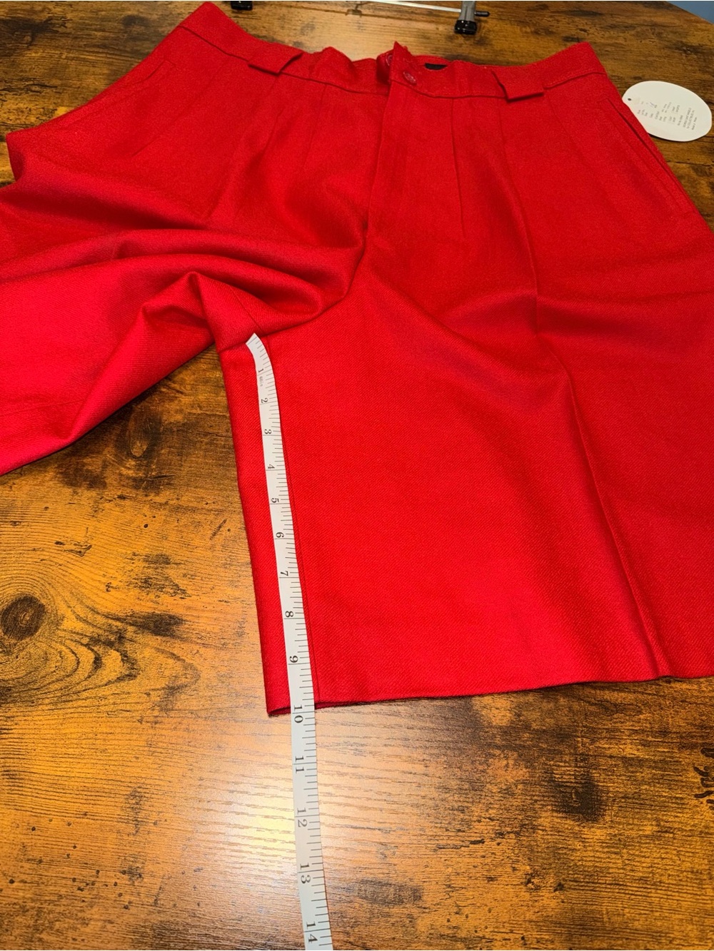 Vintage Giorgio Sant'Angelo Pleated Bermuda Shorts Wool NWT Retro Academia 70s - Picture 8 of 10